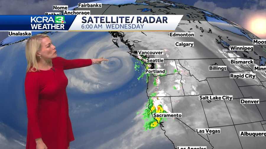 Meteorologist Tamara Berg describes the bomb cyclone that is helping drive an atmospheric river to the California coast.