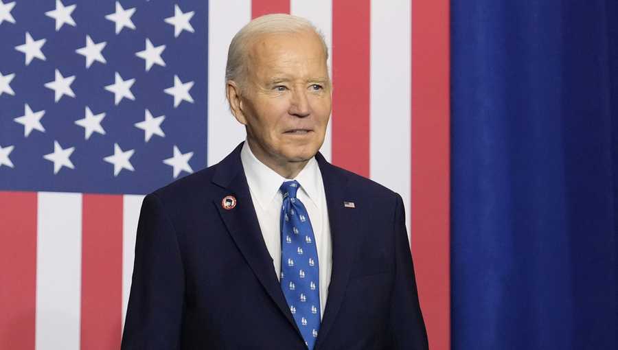 President Joe Biden arrives to speak at the Department of Labor in Washington, Monday, Dec. 16, 2024. (AP Photo/Ben Curtis)