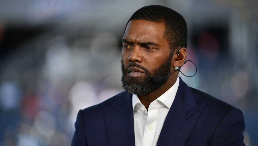 ORLANDO, FLORIDA - JANUARY 26: Randy Moss from ESPN looks on during the 2020 NFL Pro Bowl at Camping World Stadium on January 26, 2020 in Orlando, Florida. (Photo by Mark Brown/Getty Images)