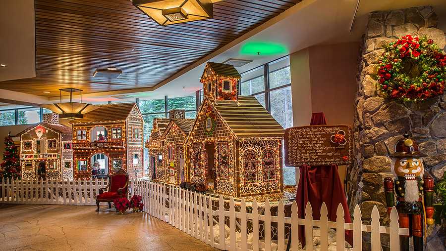 A gingerbread village at Everline Resort and Spa.