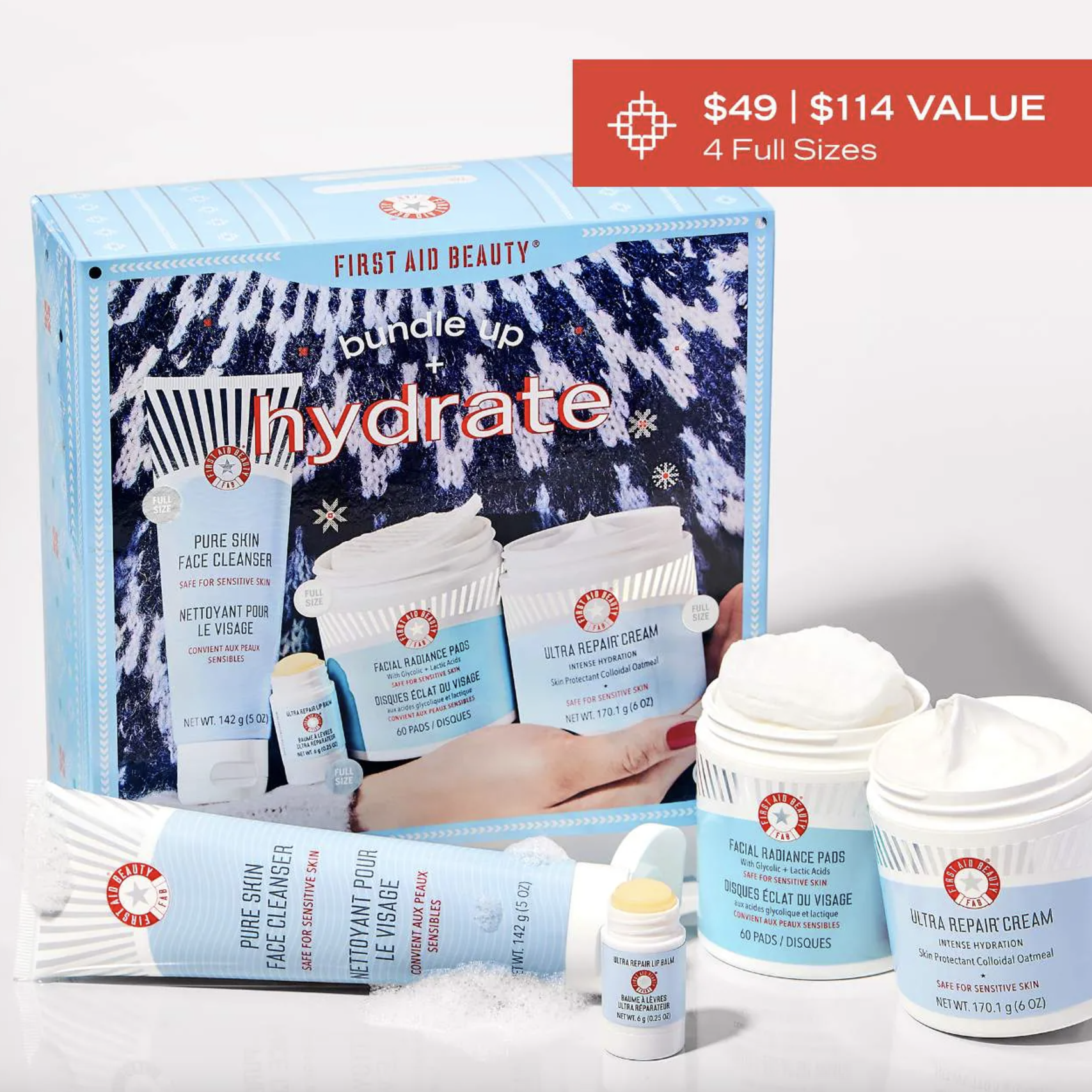 First Aid Beauty Bundle Up + Hydrate - Full Face Routine Holiday Gift Set